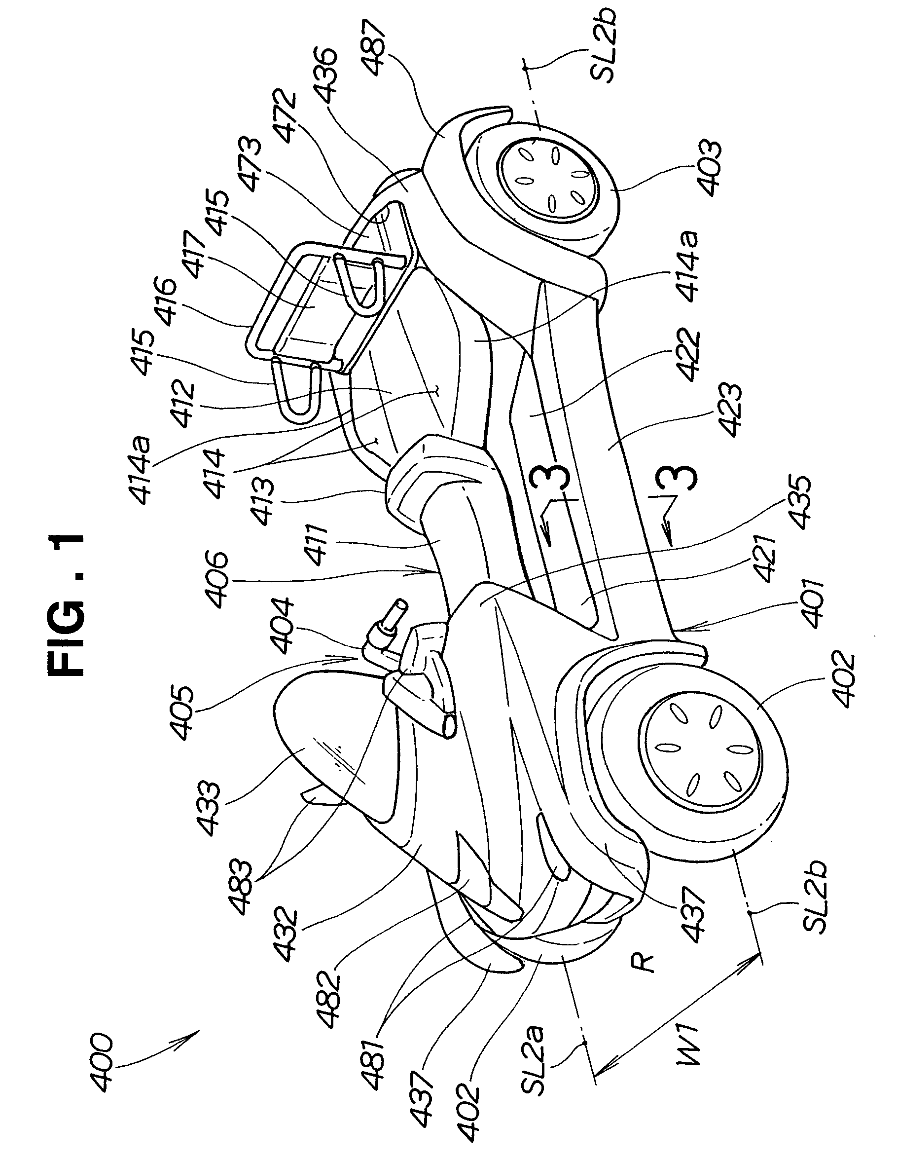 Four-wheeled vehicle