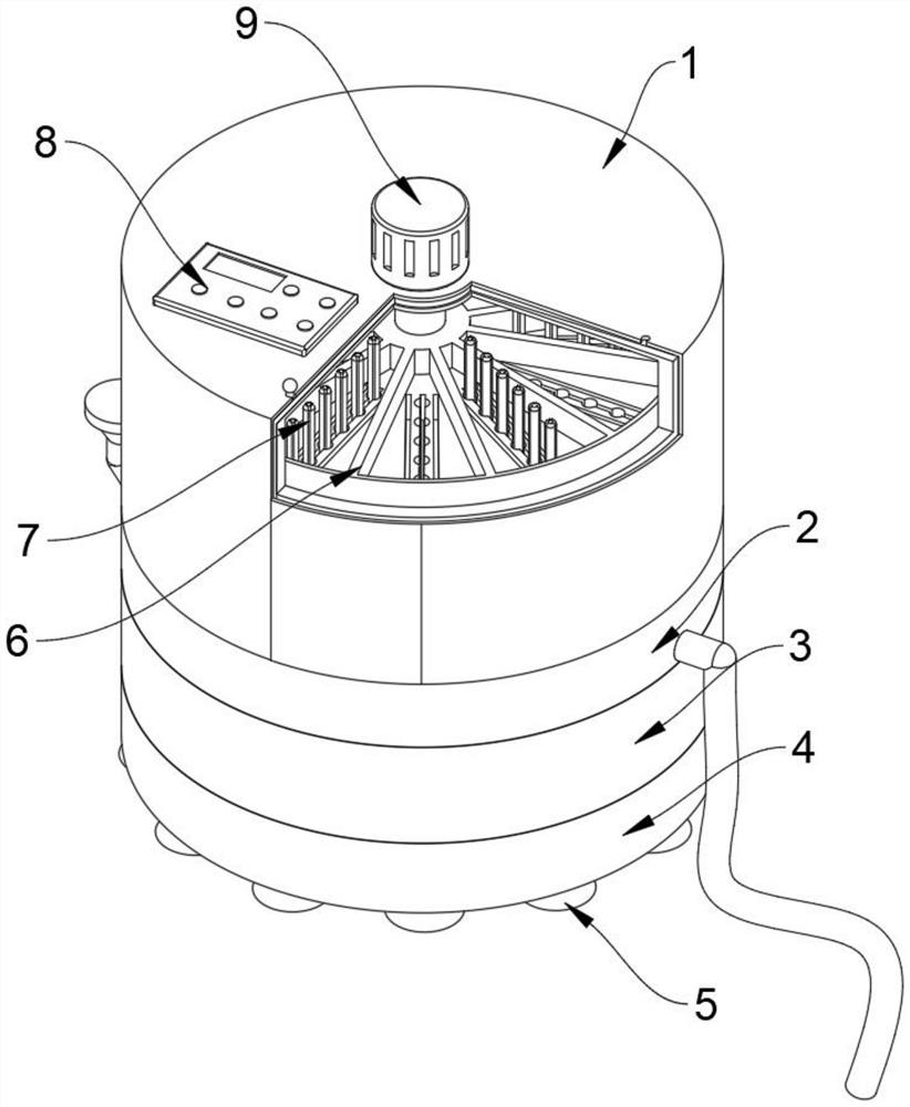 Thermometer multi-station batch disinfection device for clinical nursing