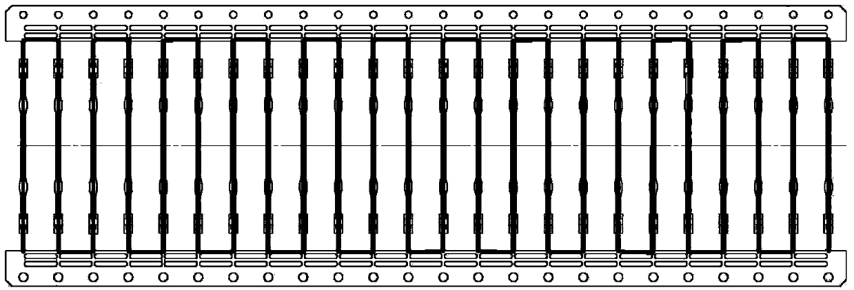 LED (Light Emitting Diode) filament support series connection forming method based on support material plate