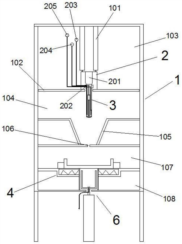 Pretreatment device for excrement sample detection in intensive care unit