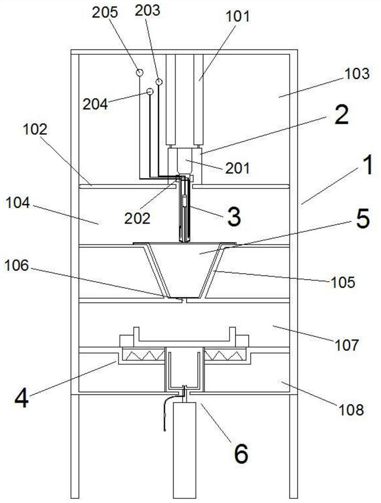 Pretreatment device for excrement sample detection in intensive care unit