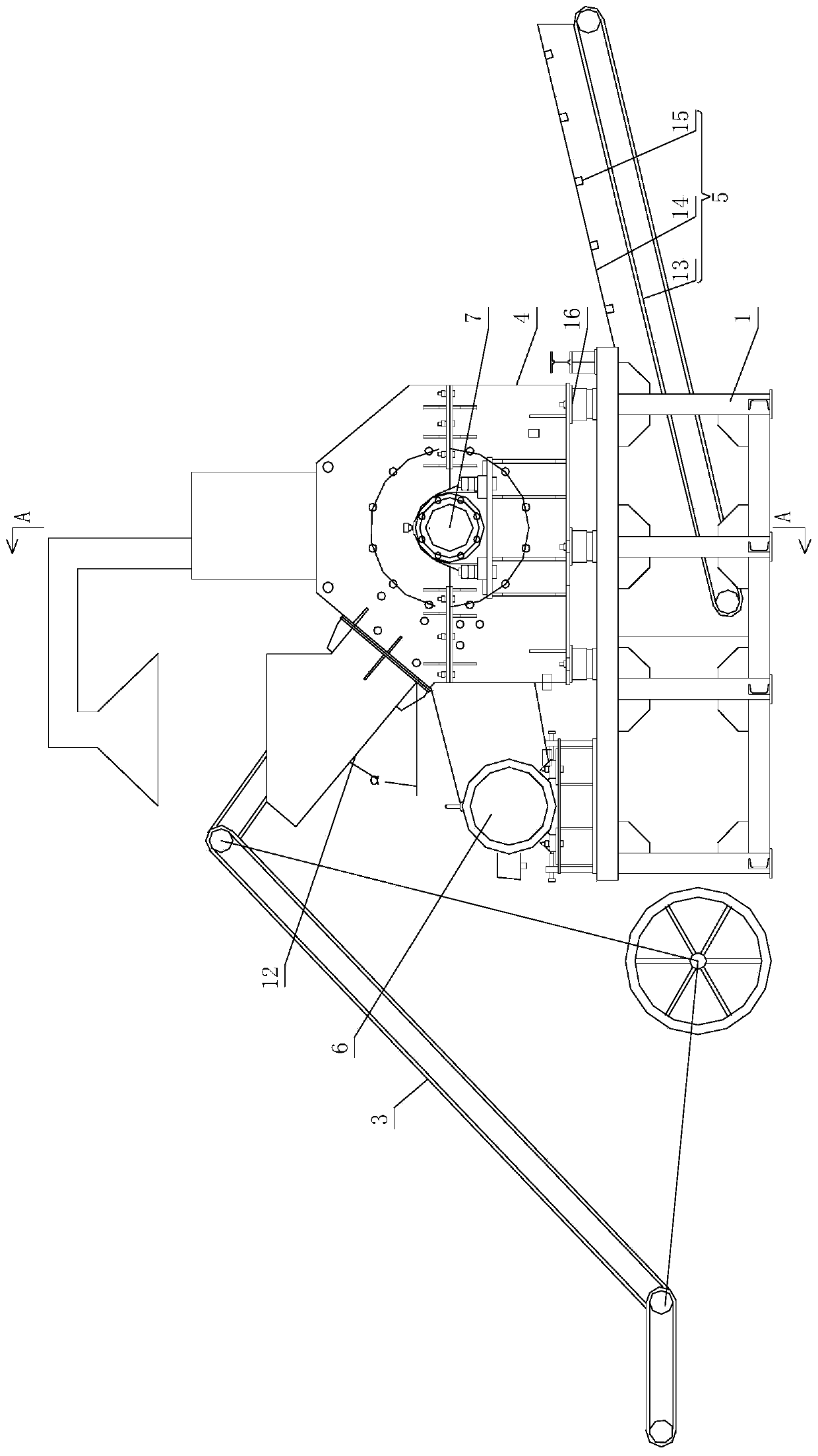 Paper tube crushing machine