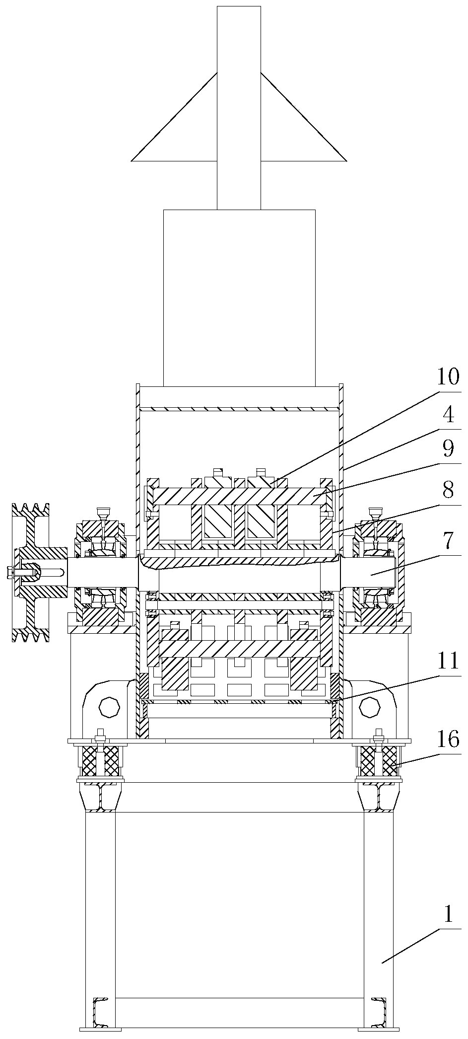 Paper tube crushing machine