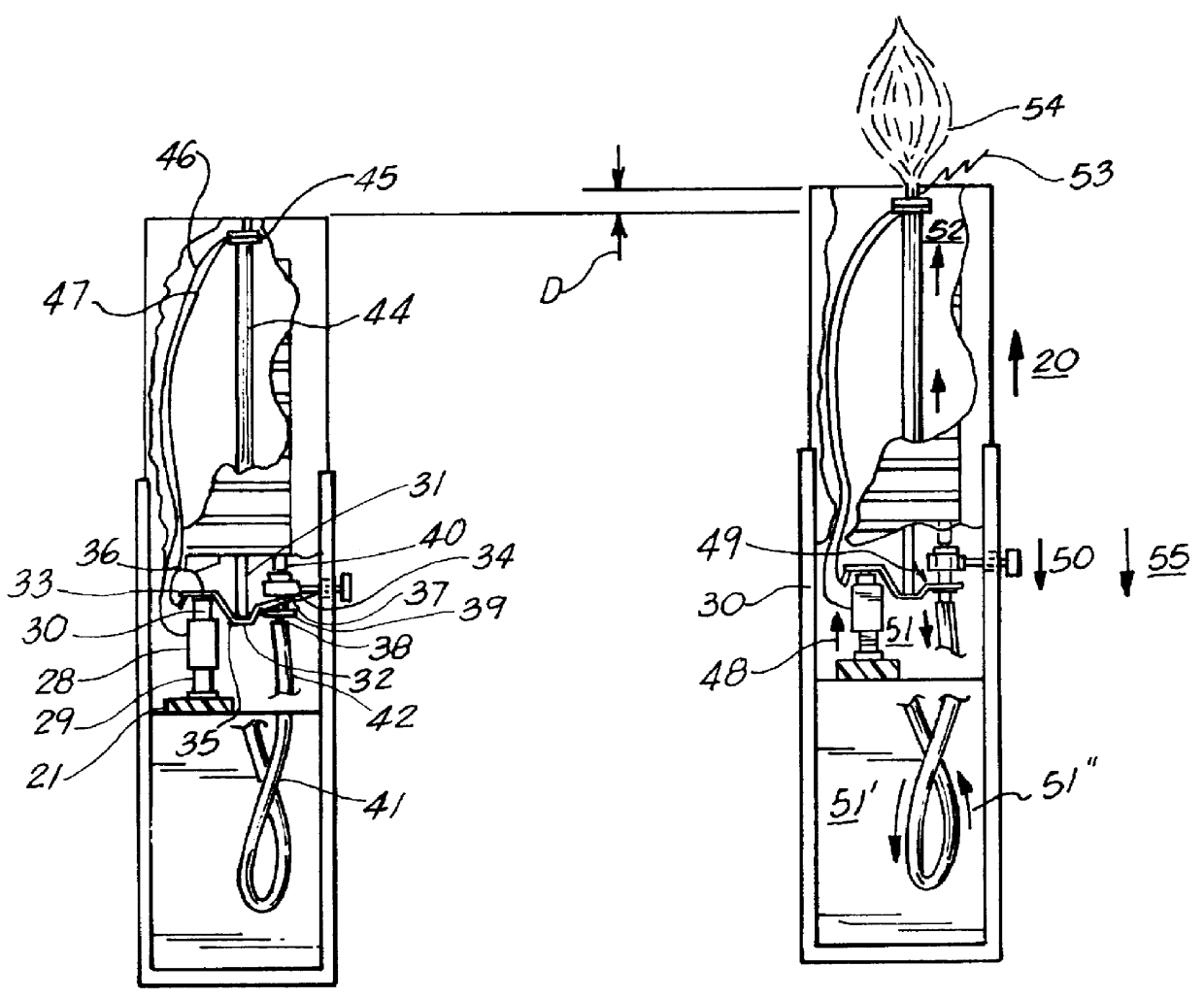 Extendable safety lighter