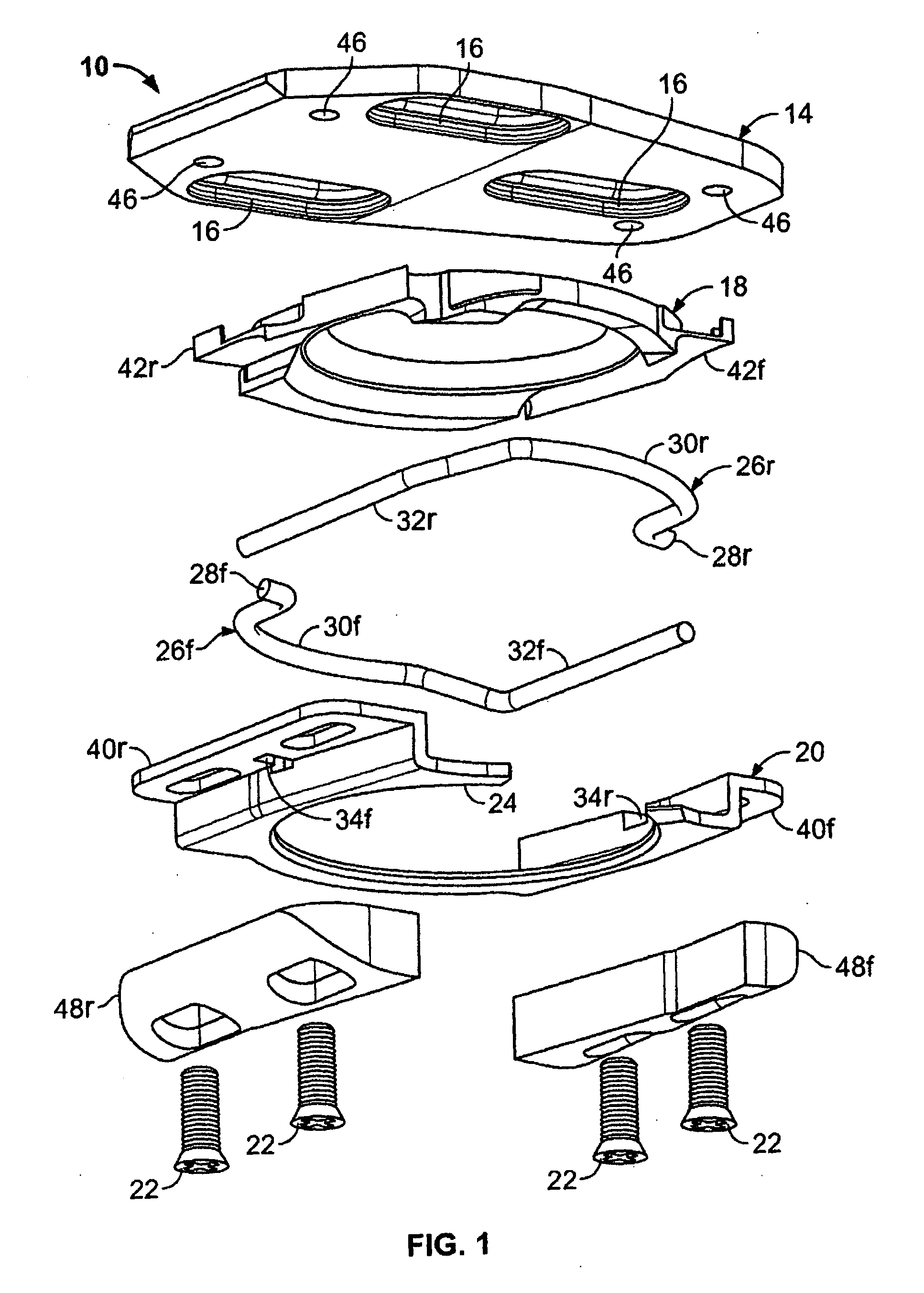 Cleat assembly for clipless pedal