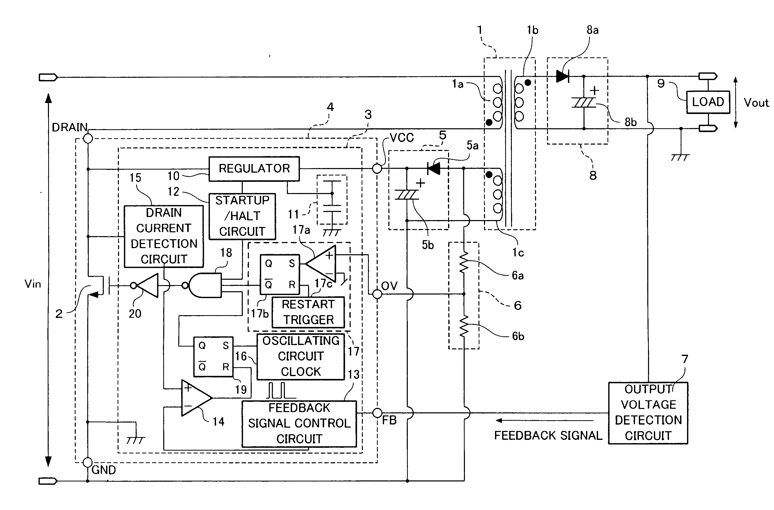 Switching power supply apparatus and semiconductor device used in the switching power supply apparatus