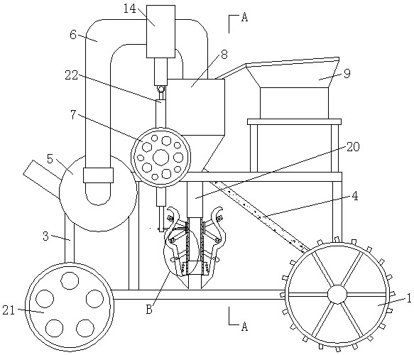 Pull-type garlic planting machine