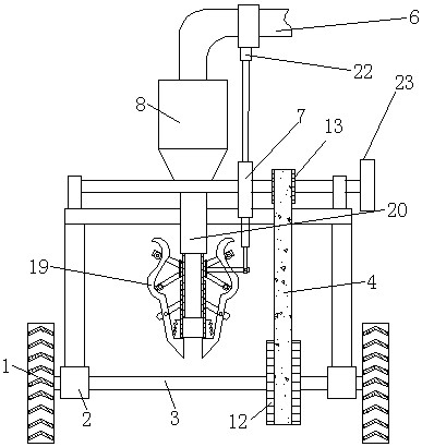 Pull-type garlic planting machine