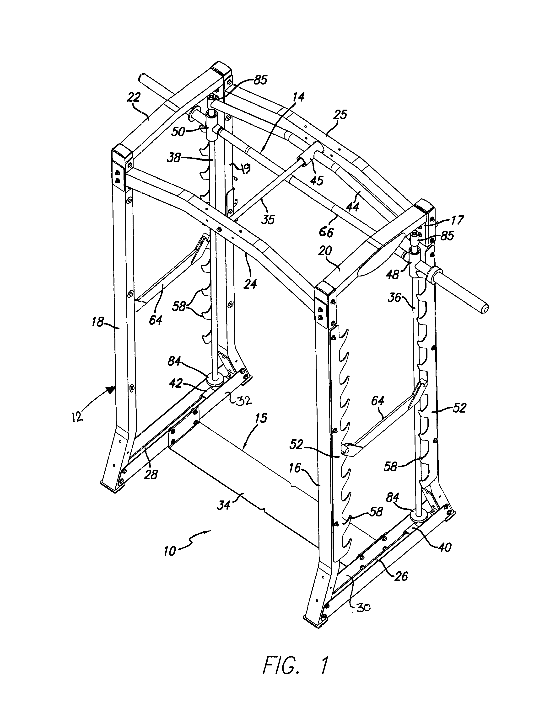 Exercise bar assembly for dual action weightlifting machine