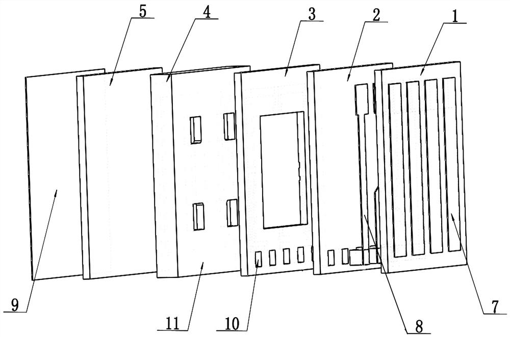 High-range acceleration sensor ceramic silicon ceramic three-layer leadless package structure