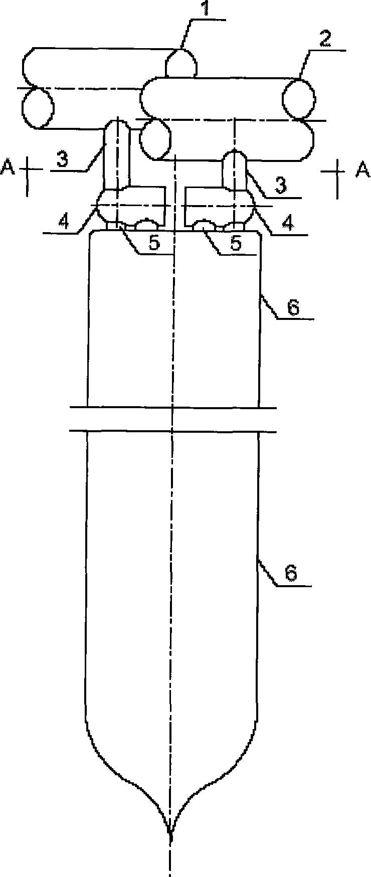 Graphite-filled vacuum glass tube open type capillary pipe solar thermal-collecting tube