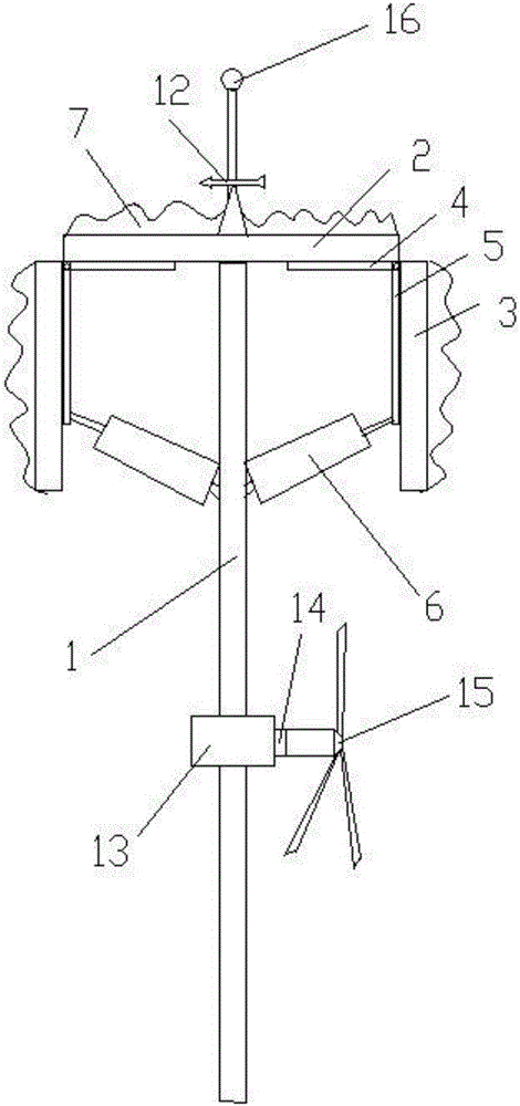 Wind energy and solar energy integrated power generation device with lightning arrester