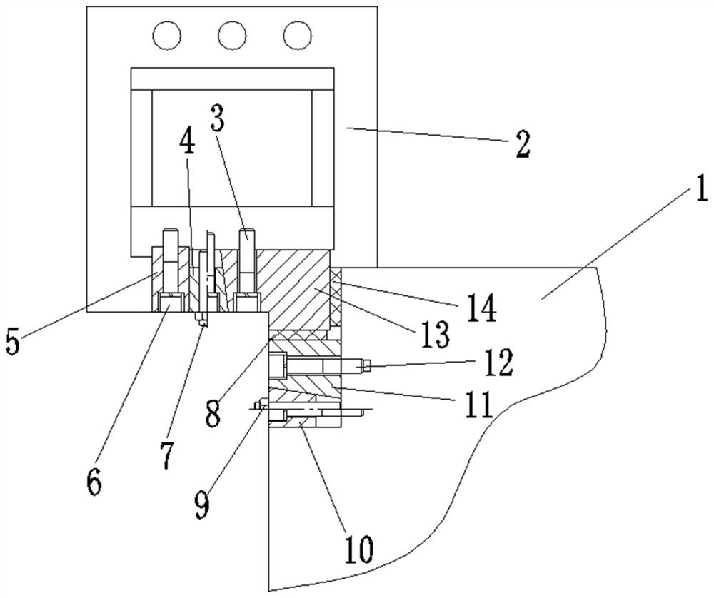 Guide rail adjusting device