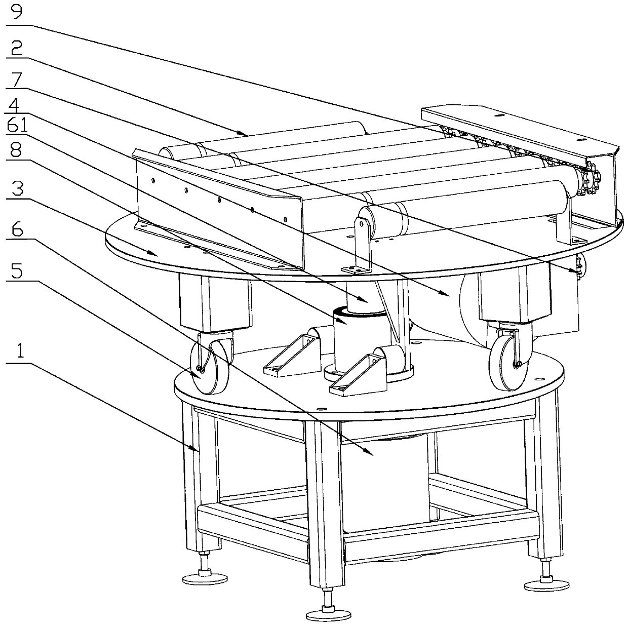 360 degree horizontal rotating roller conveyor