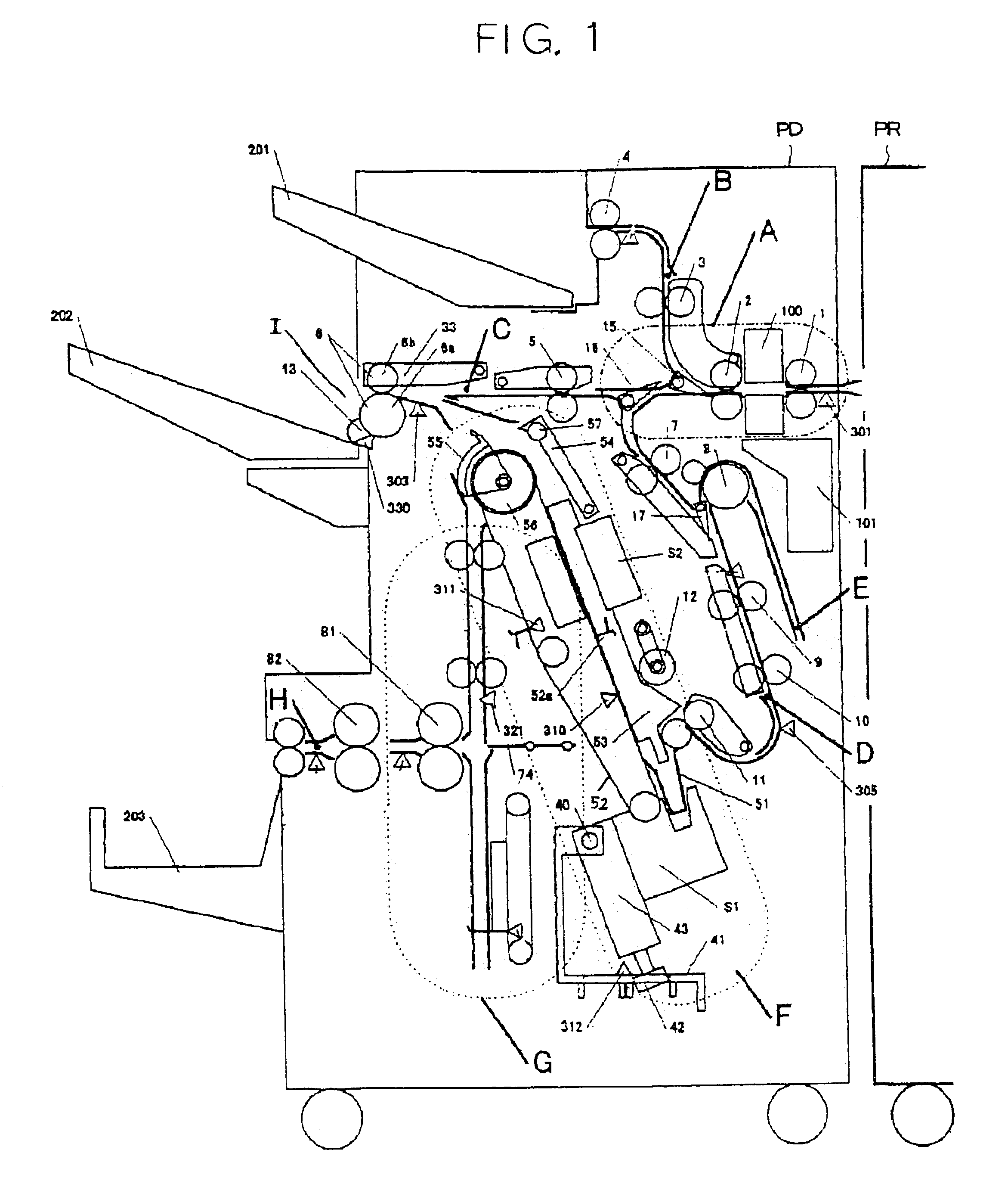 Sheet finisher having an angularly movable stapler and image forming system including the same