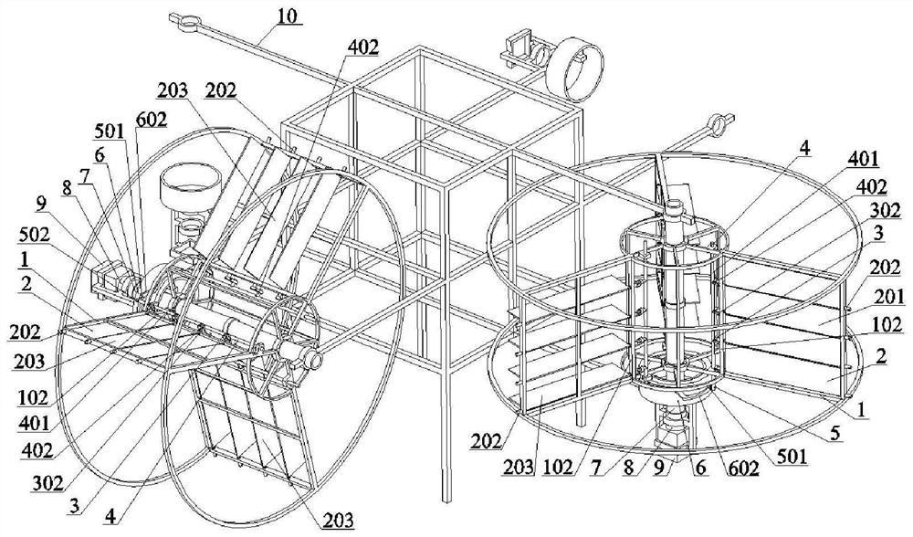 Two-horizontal two-vertical blade rotatable four-wheel dynamic wing UAV