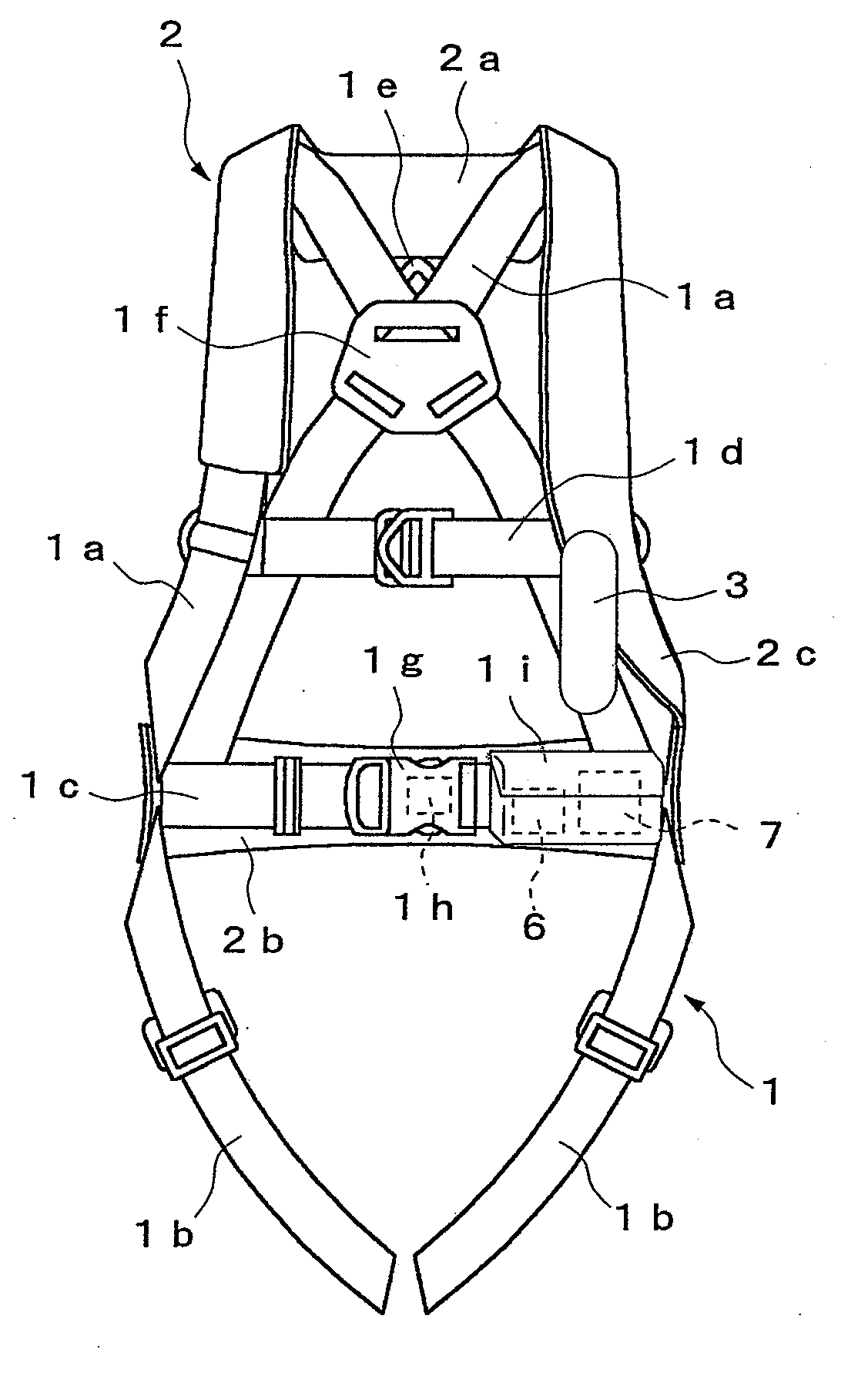 Harness type safety belt