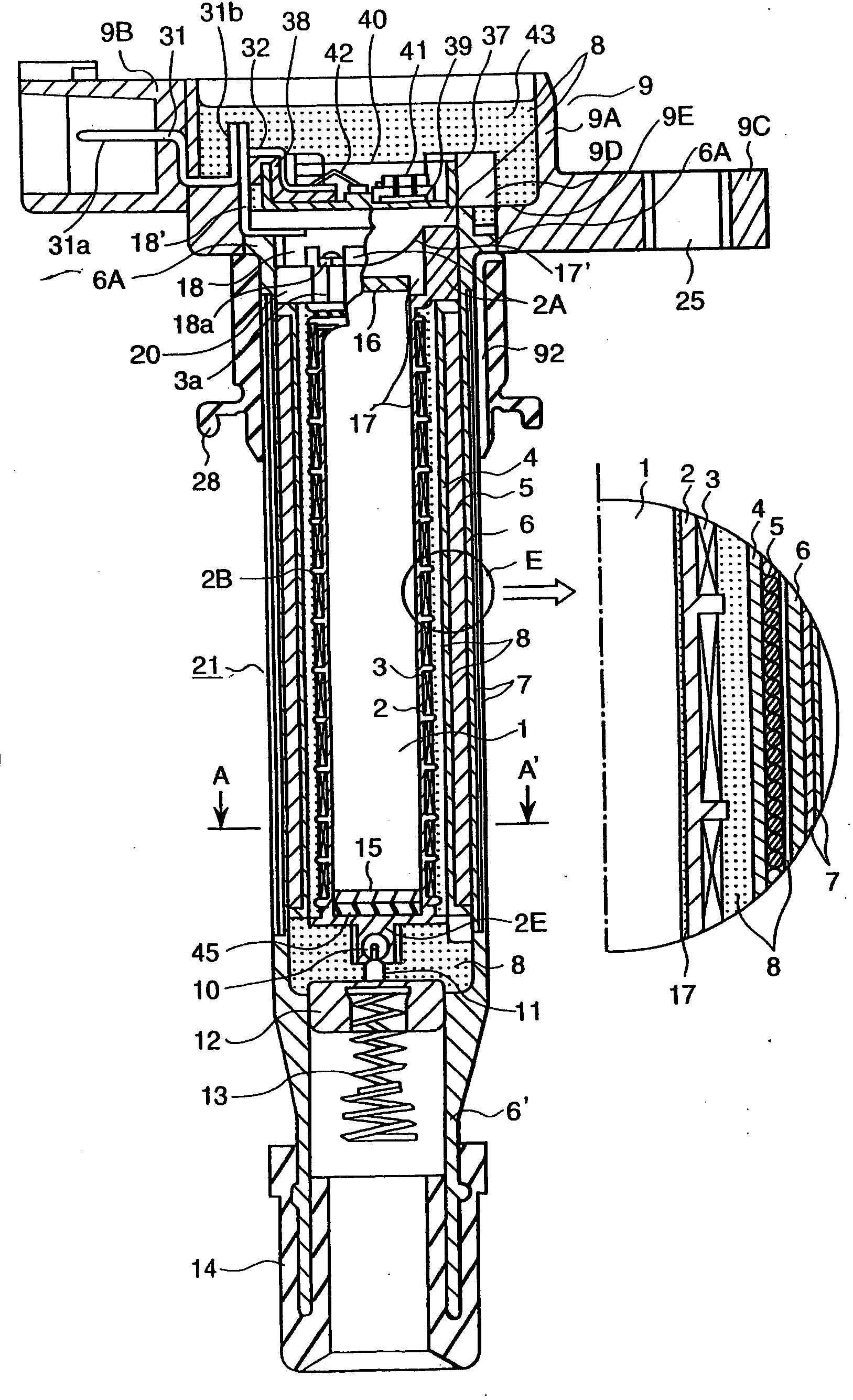 Ignition coil for use in engine and engine having plastic cylinder head cover