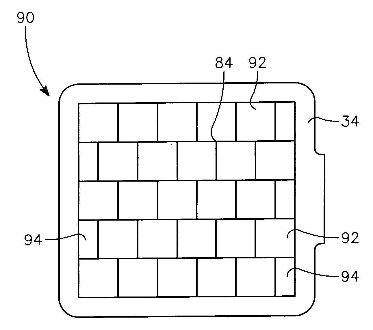 Target tiles in a staggered array