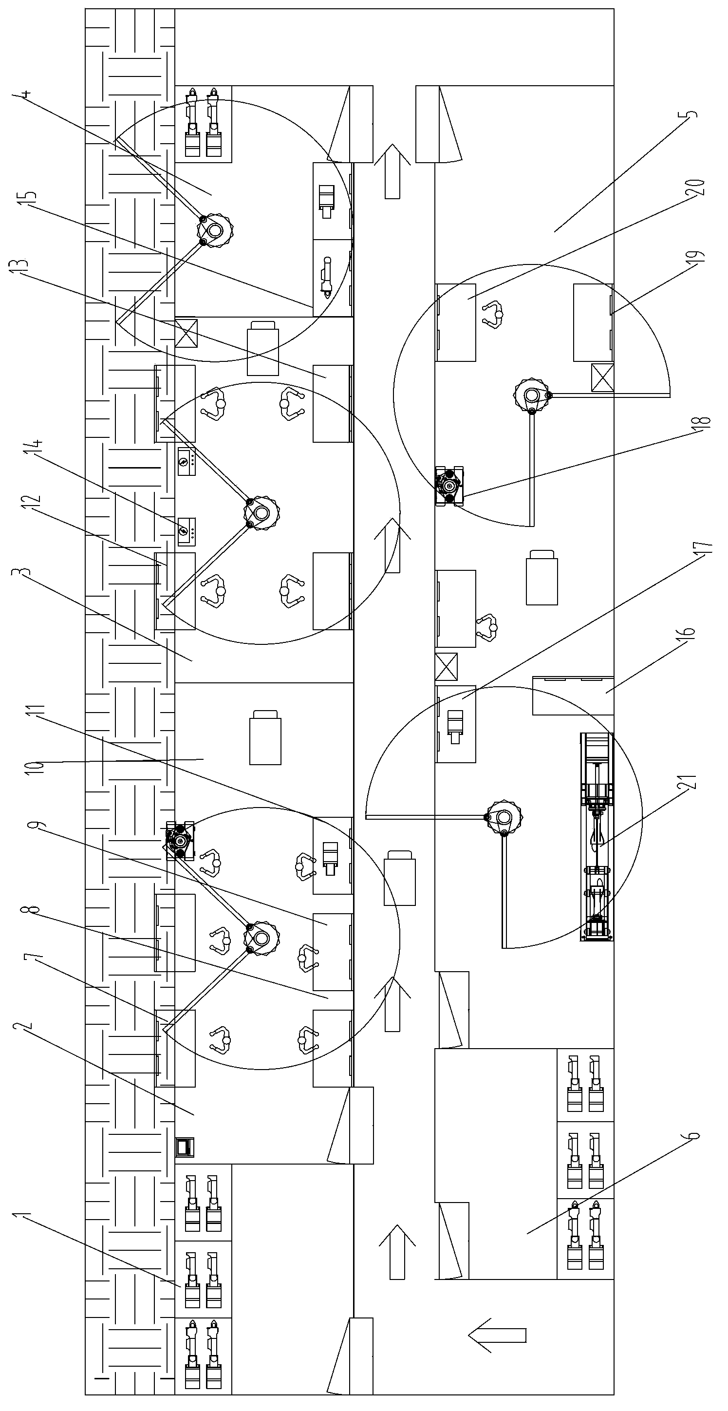 Inspection and repair line and method for bumper of coupler of motor train unit