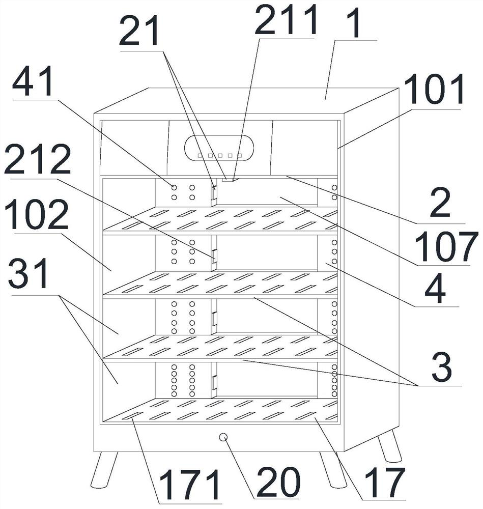 Smart home disinfection and nursing shoe cabinet and using method thereof