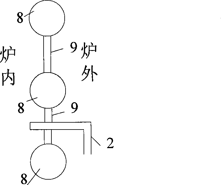 Boiler water-cooling wall high-temperature corrosion on-line monitoring device and method thereof