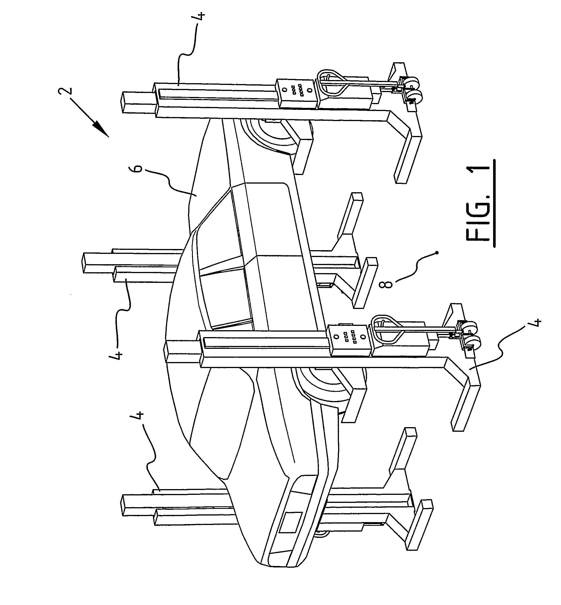 System with position-determination for lifting columns, and method therefor