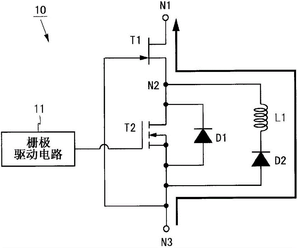 Switching circuit and power supply circuit provided therewith