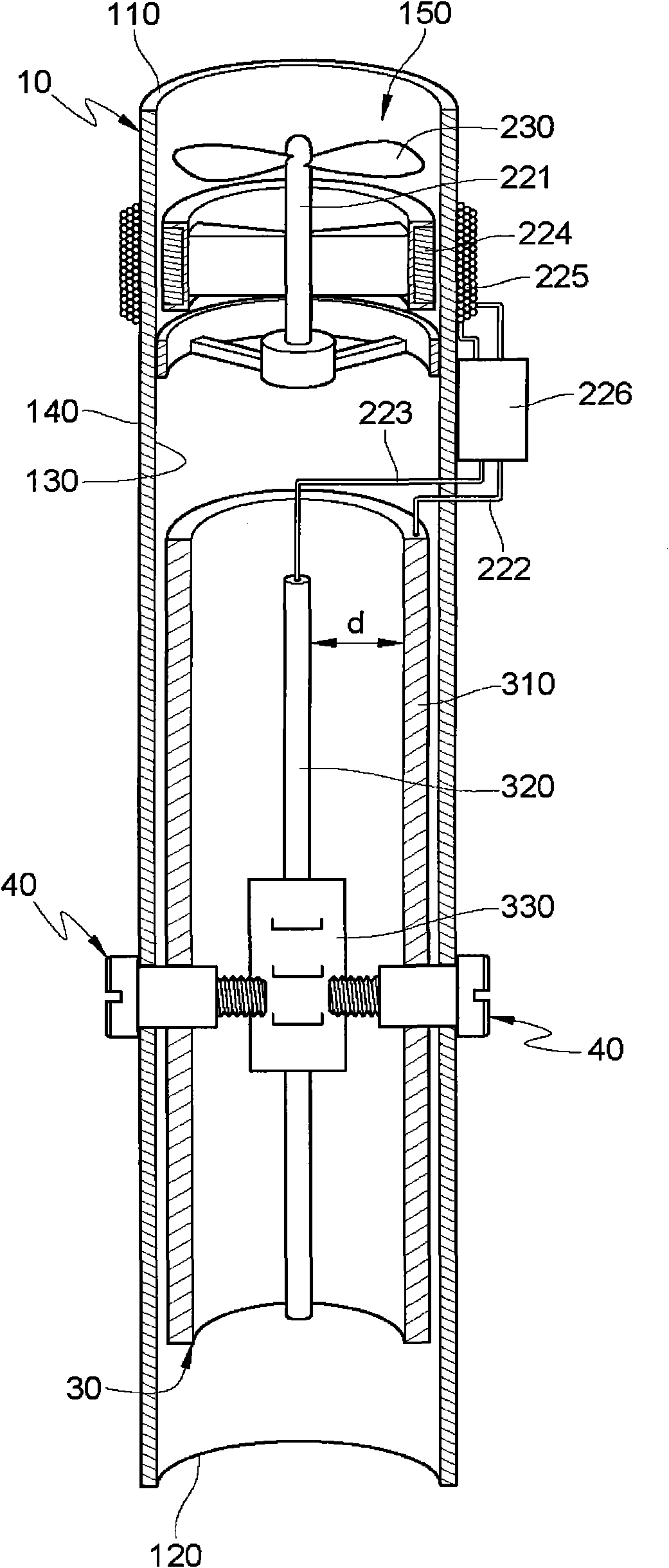 Self-generating water body electroreduction module