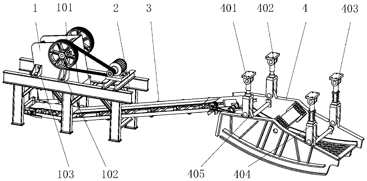 Crushing and screening device for coal mine