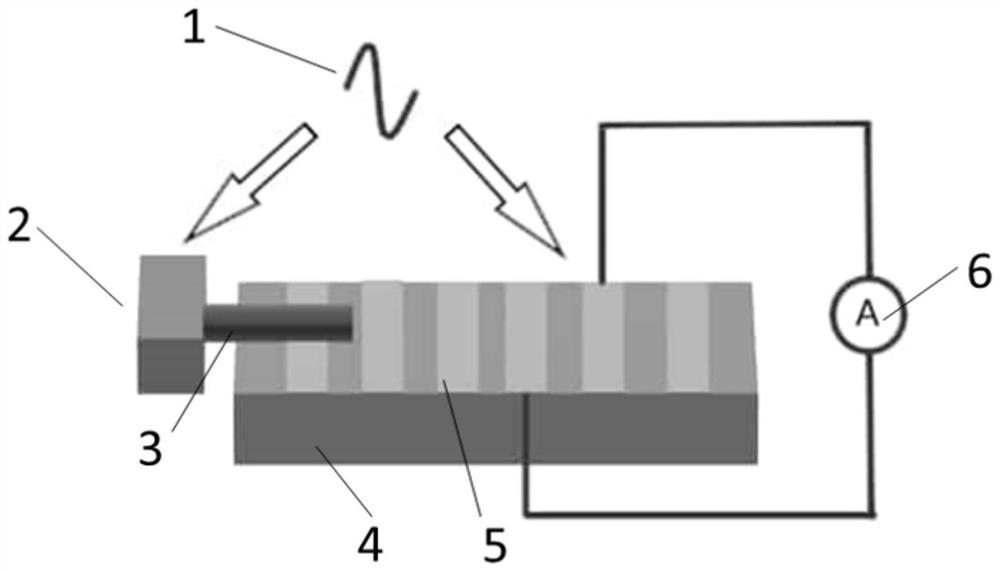 Coherent near-field detection system based on free electron excitation and photoelectric detection