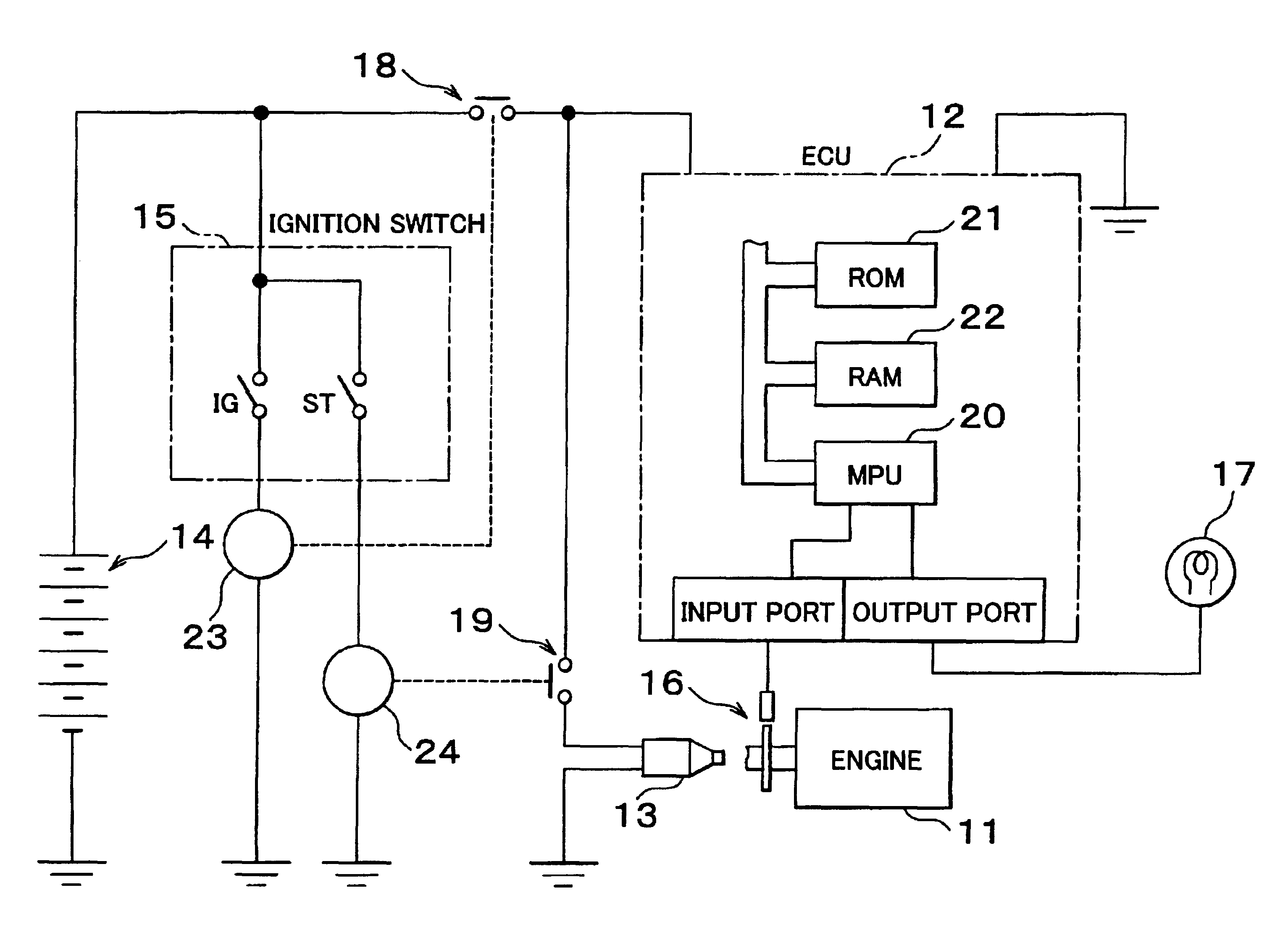 Device and method for detecting a misfire state of an engine