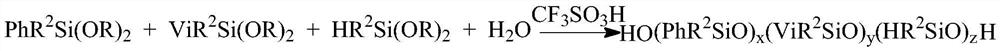 Low-viscosity high-strength toughened silicon resin composition and preparation method thereof