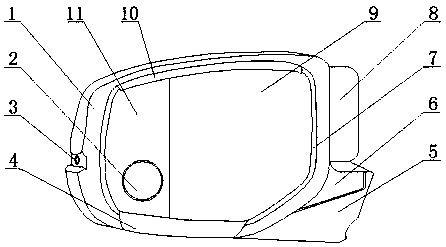 Rearview mirror for narrowing blind area