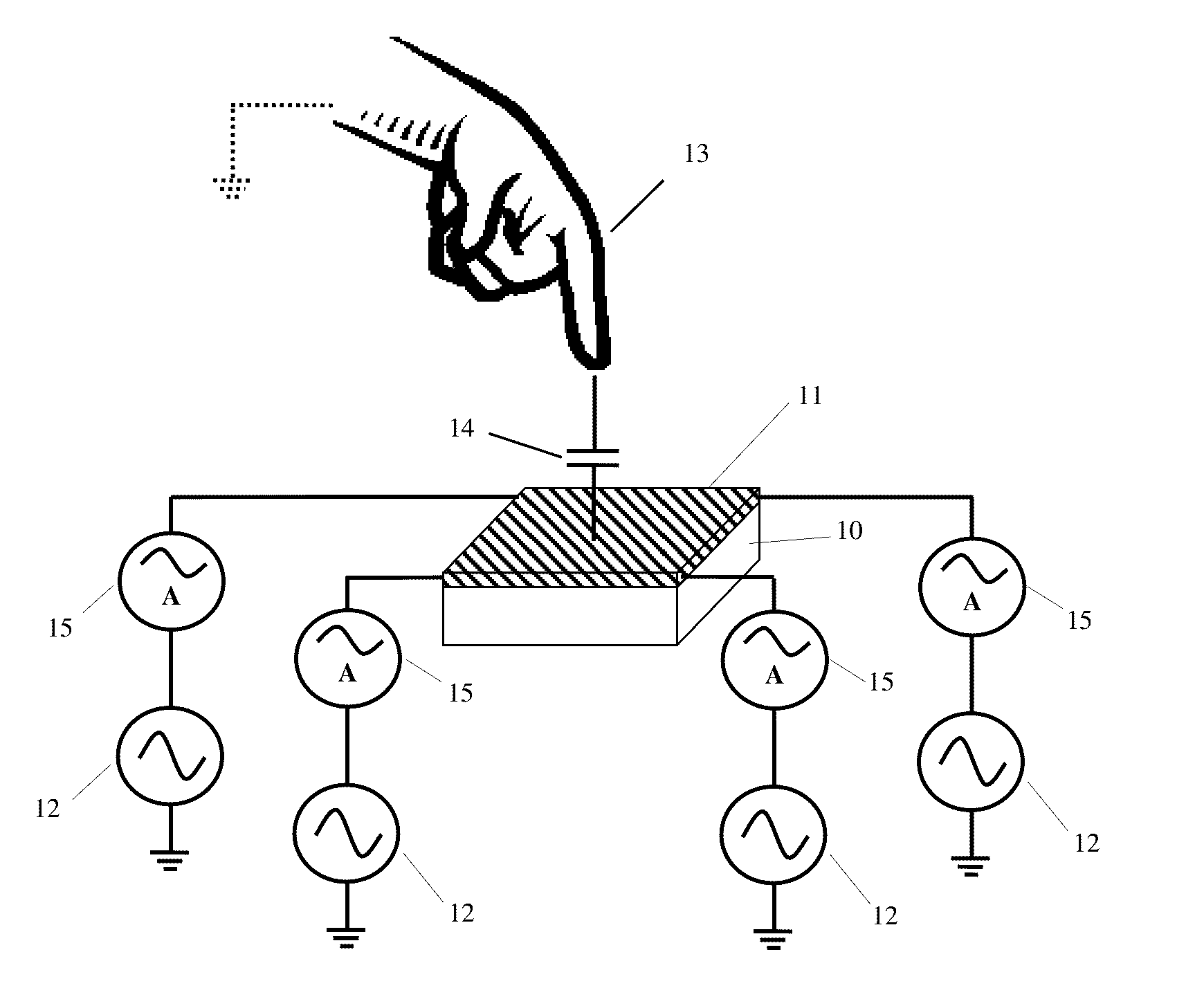 Capacitive touch panel with balanced parallel driving