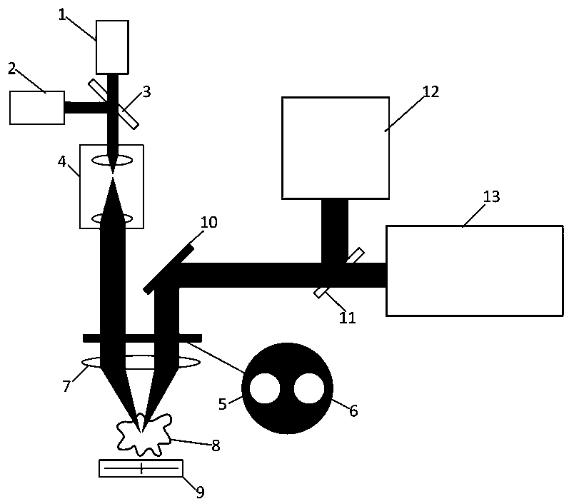 Spectral pupil differential confocal discrete fluorescence spectrum and fluorescence lifetime detection method and device