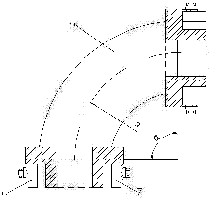 Pipe fitting with double metallic composite elbows