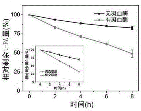 Water gel material with thrombin responsive thrombolysis capability and preparation method thereof