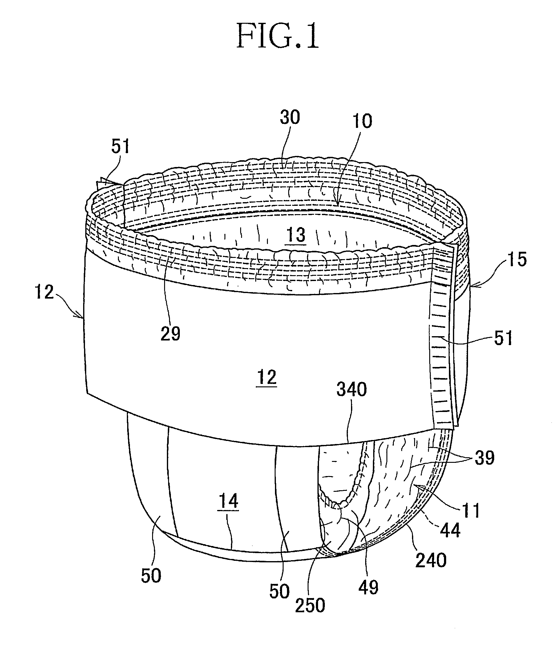 Pull-on disposable wearing article