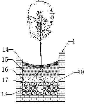 Mountainous region sponge urban three-section rainwater collection, purification and utilization system