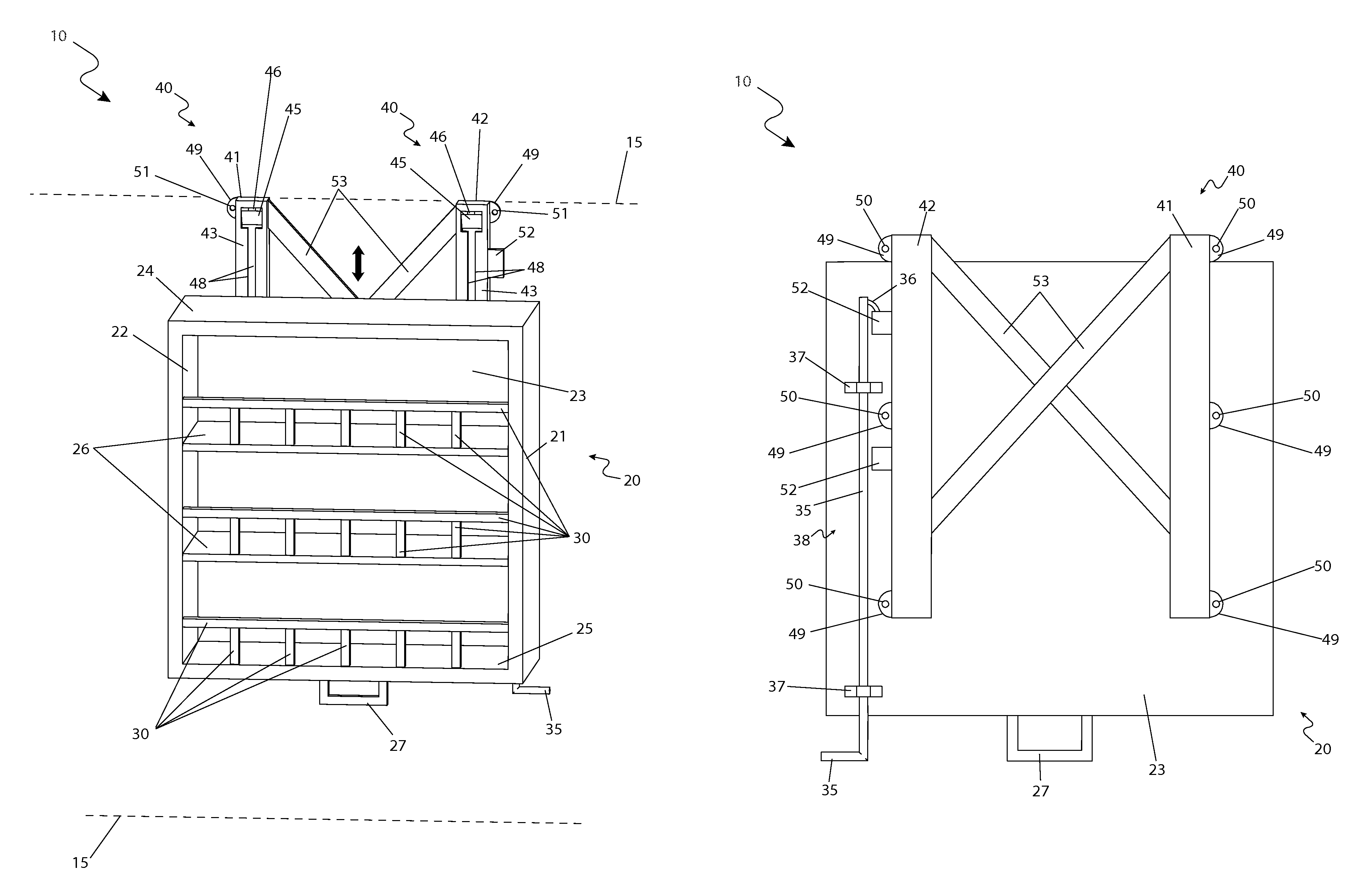 Vertically retractable shelf system