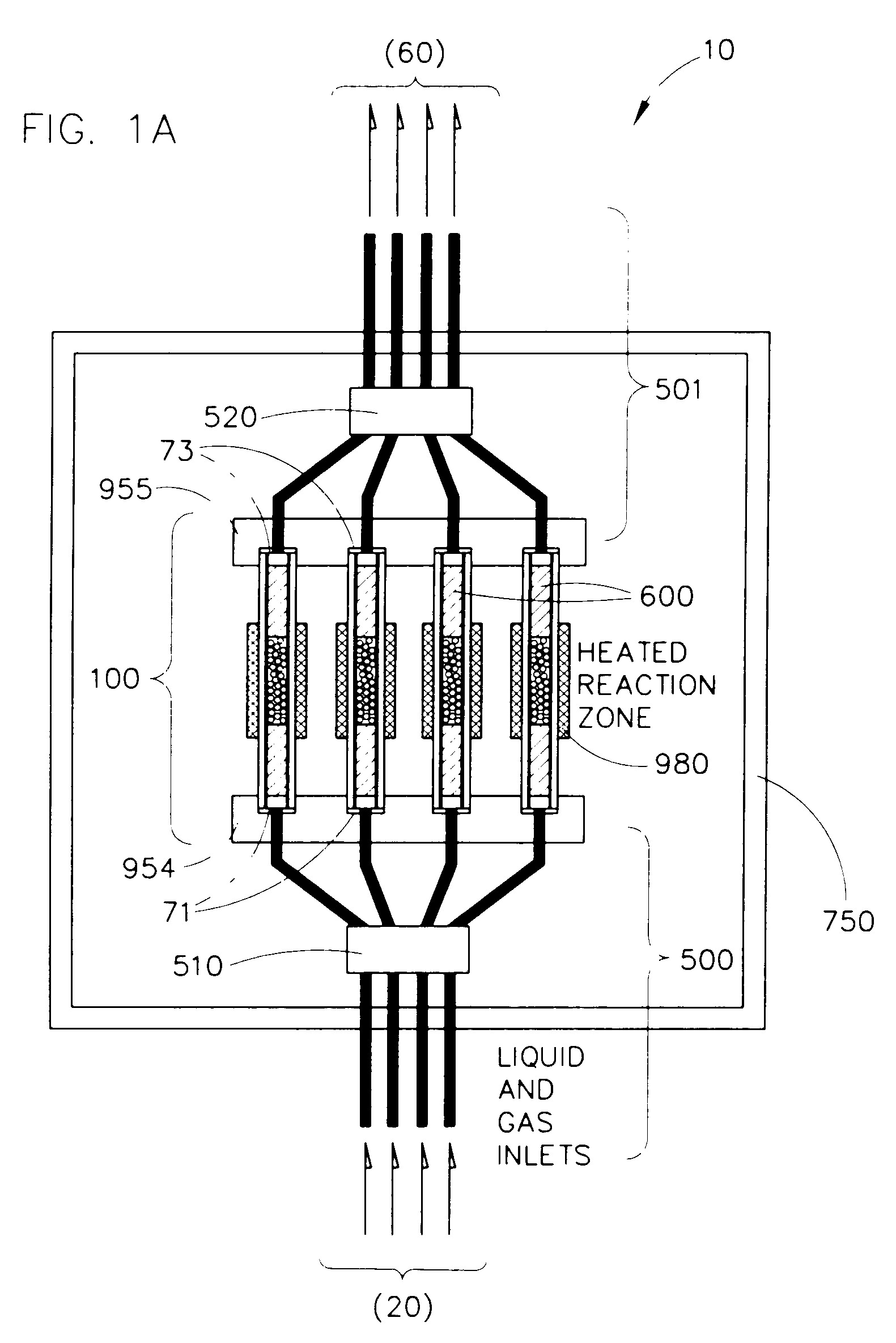 Parallel flow reactor having improved thermal control