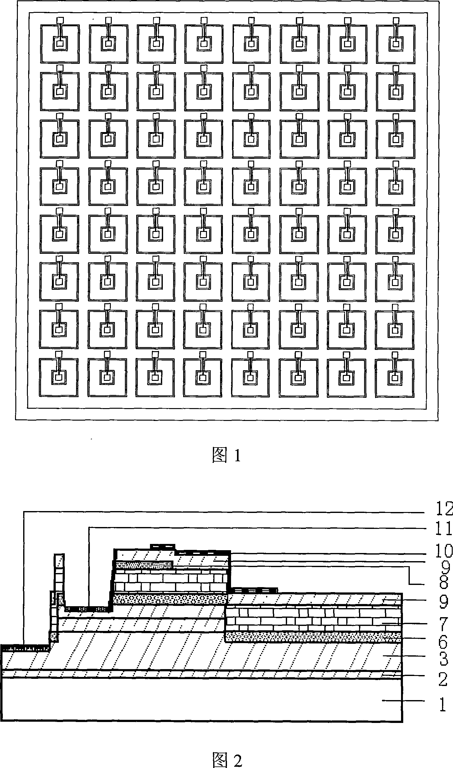 Aluminum gallium nitrogen -lead zirconat-titanate focal plane detector