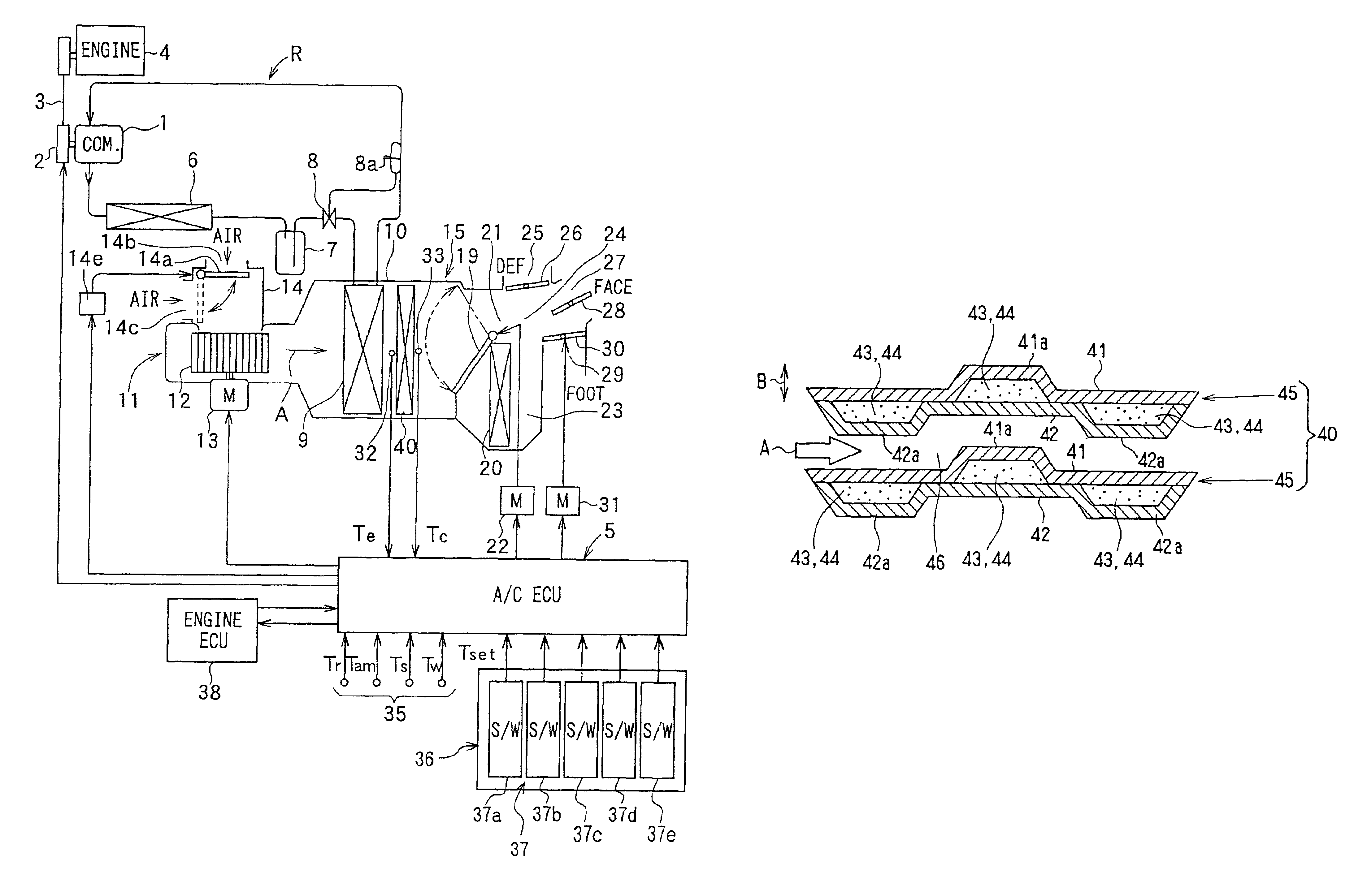 Vehicle air conditioning system with cold accumulator