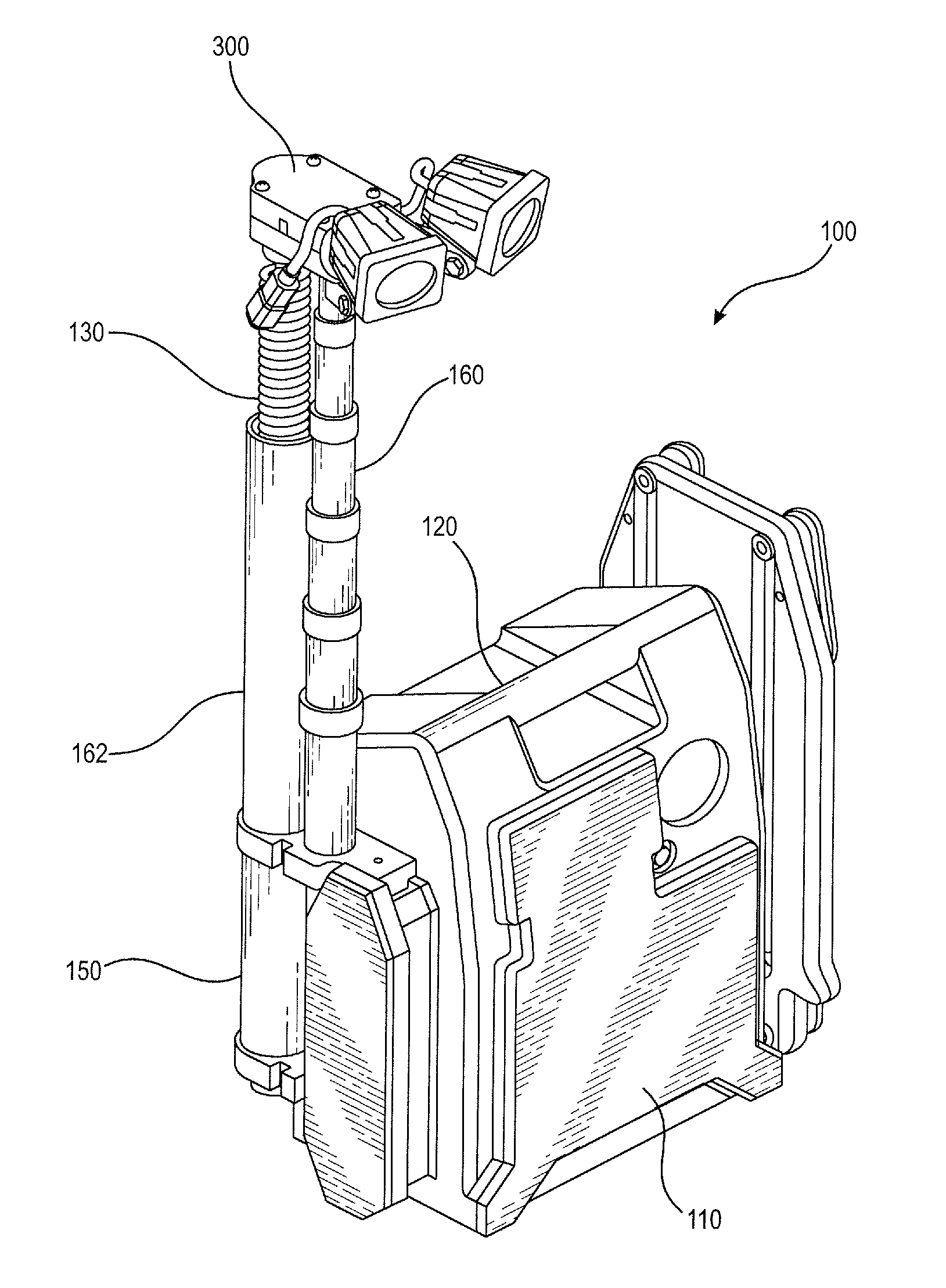 Integrated portable stand, power supply, and control panel