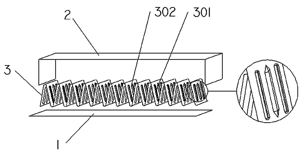 Heat sink strip of PTC heat-sensitive material heating device, heating device and special electrical appliance