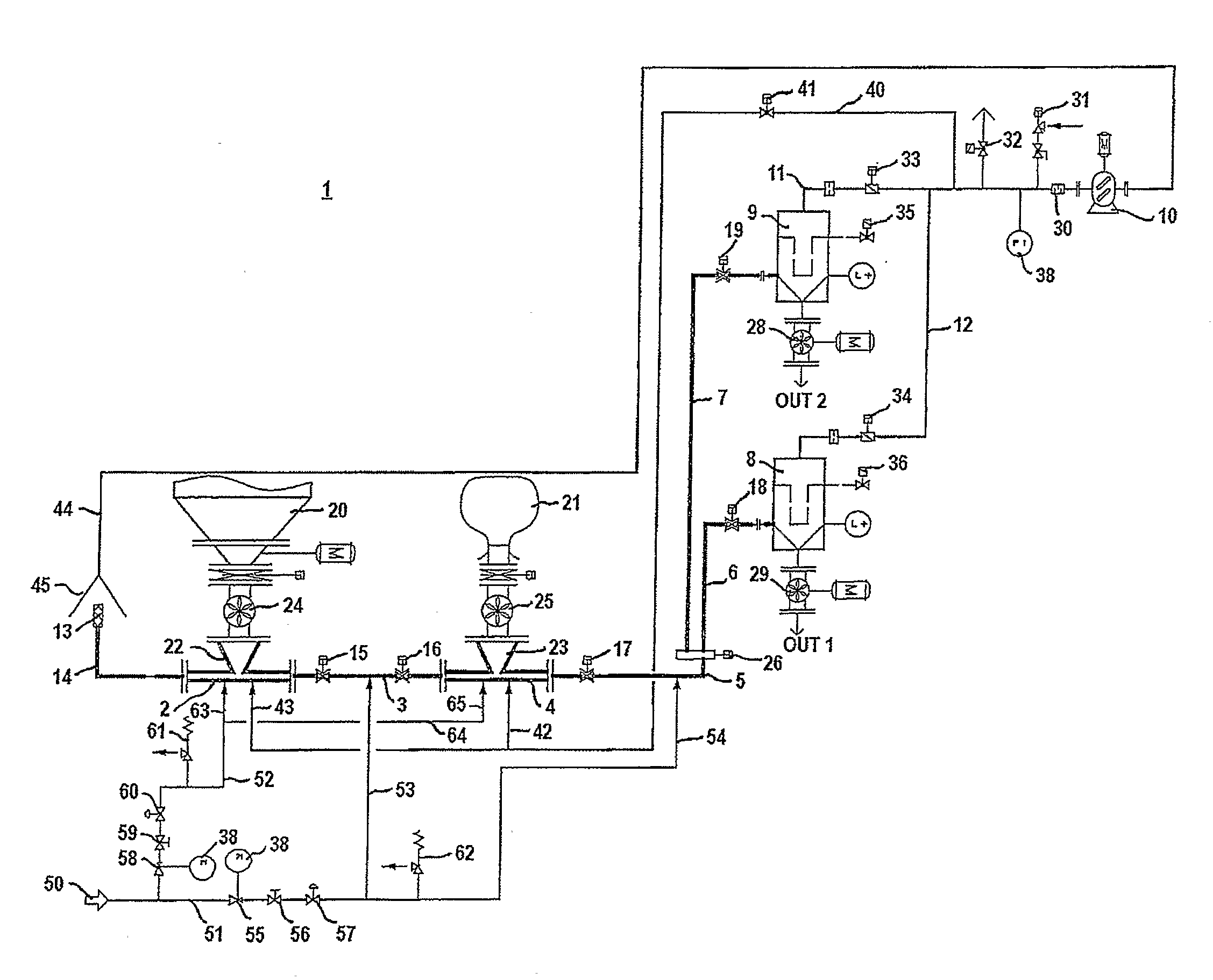 Method and system for vacuum conveying of bulk material and computer program product