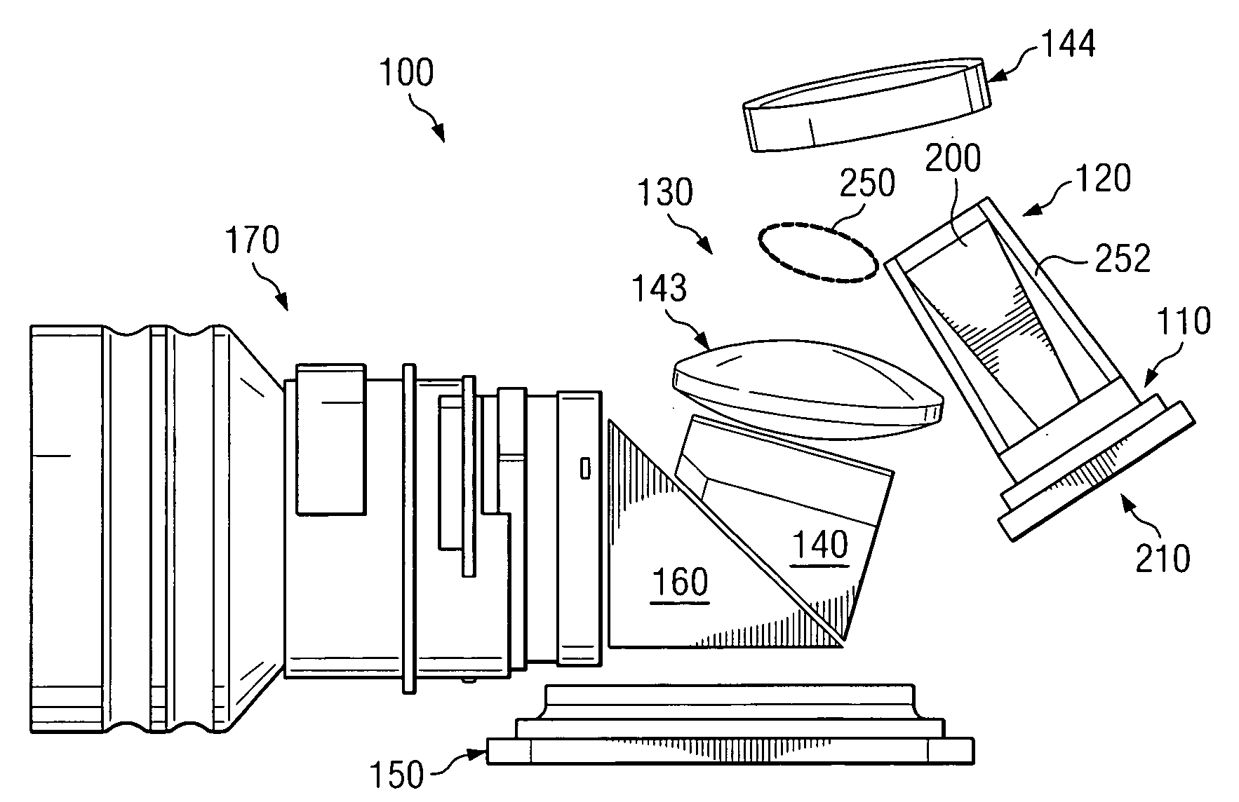 Compact optical engine for very small personal projectors using LED illumination