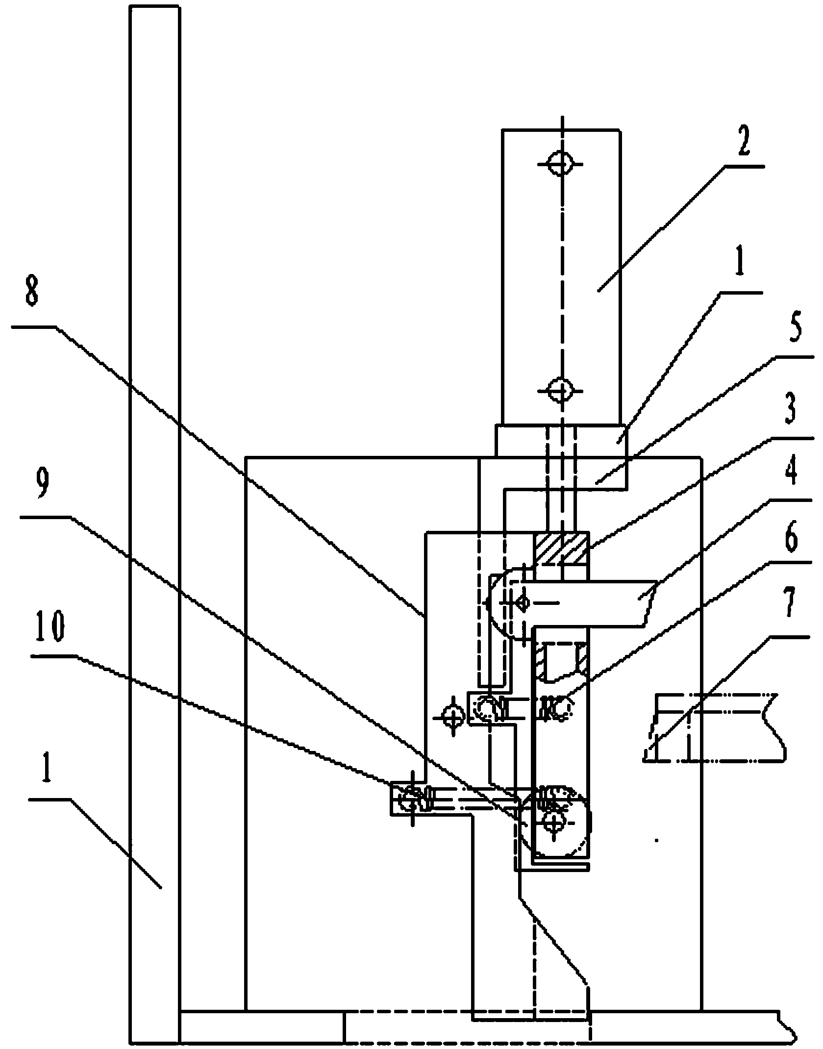 Plastic lifting handle eyeleting device of full-automatic carton lifting handle eyeleting machine