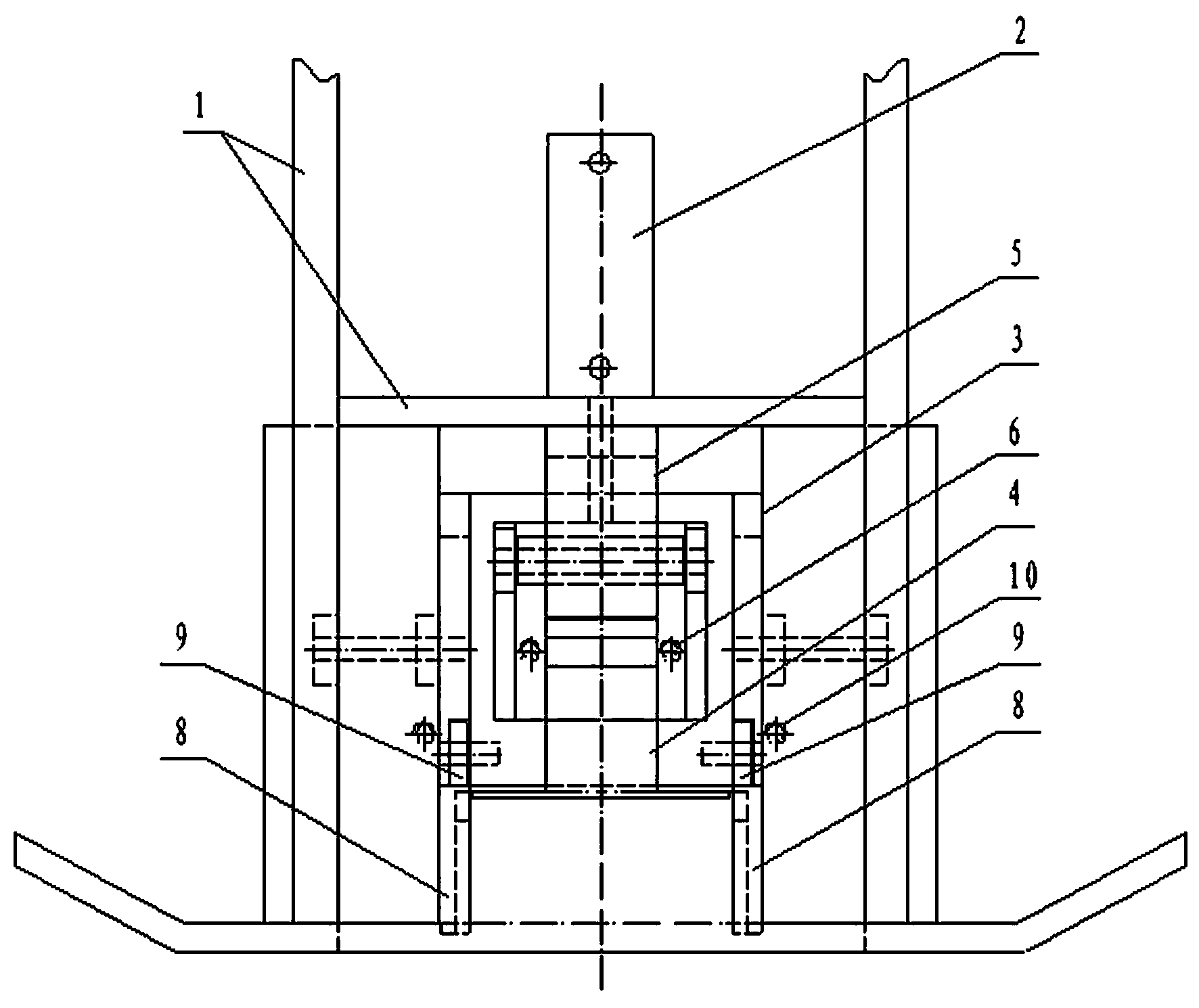 Plastic lifting handle eyeleting device of full-automatic carton lifting handle eyeleting machine